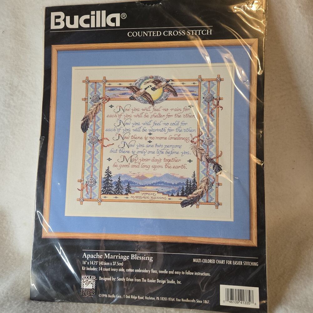Bucilla Counted Cross Stitch Kit Apache Marriage Blessing 41335 New Sealed